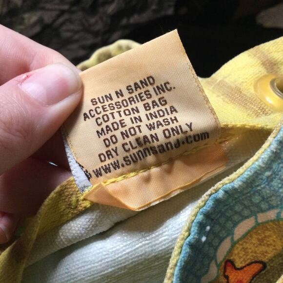 Anne Ormsby Sun n Sand Barrel style Drawstring Beach Bag - Picture 11 of 12